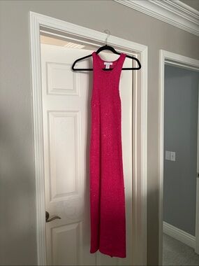 Fuchsia Sequin Maxi Dress